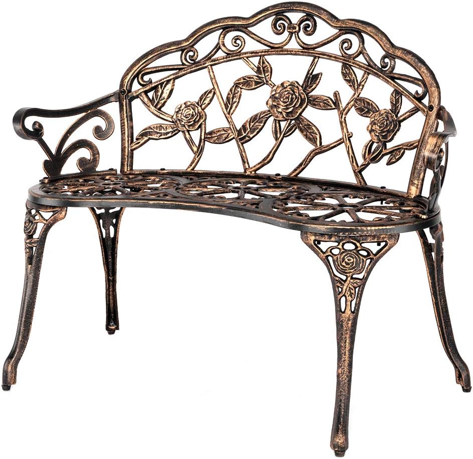 Outdoor Furniture One Piece - Banco de jardín de metal para