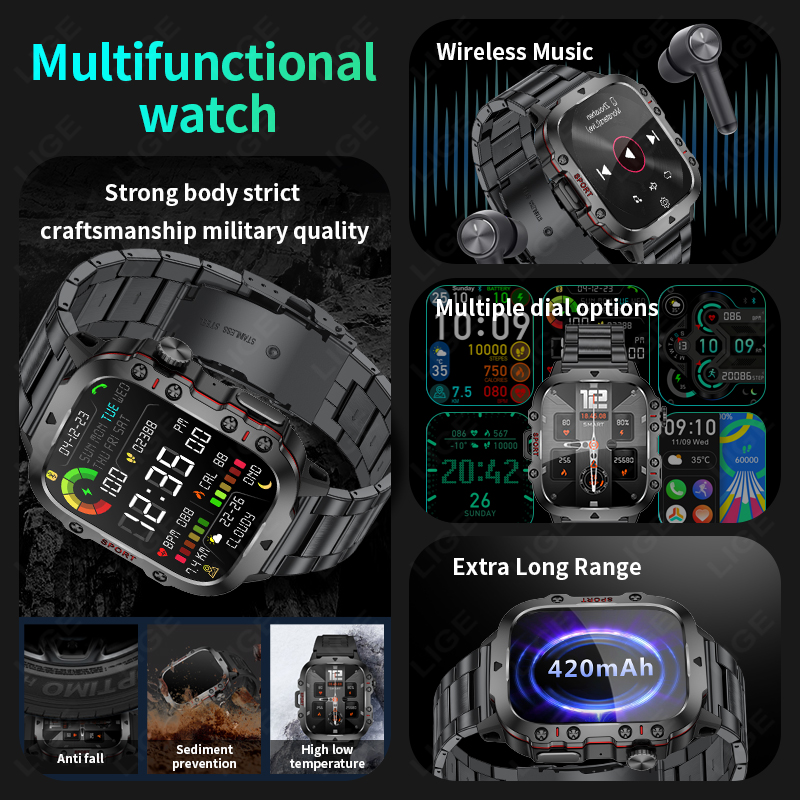 Reloj inteligente militar resi - Outdoor Rug Waterproof reseña y precio